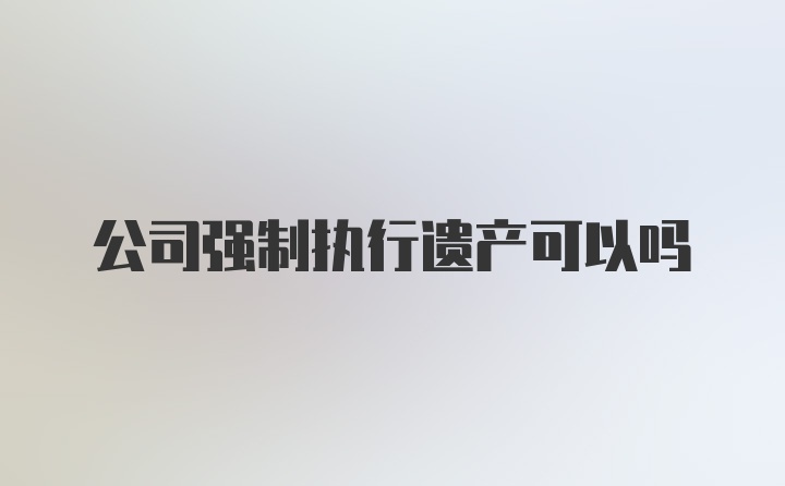 公司强制执行遗产可以吗