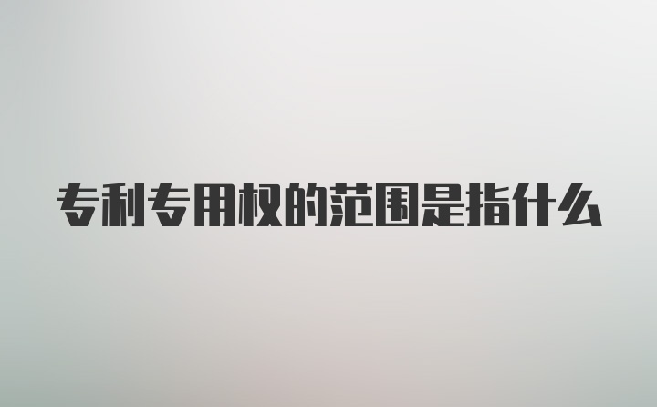 专利专用权的范围是指什么