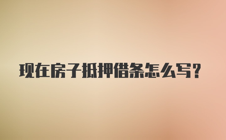 现在房子抵押借条怎么写？