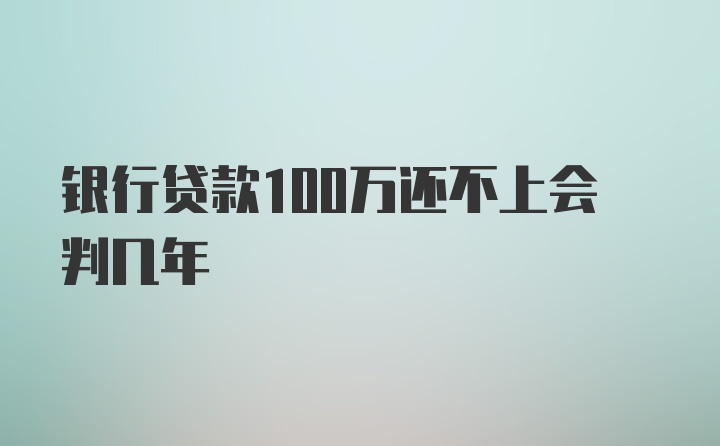 银行贷款100万还不上会判几年