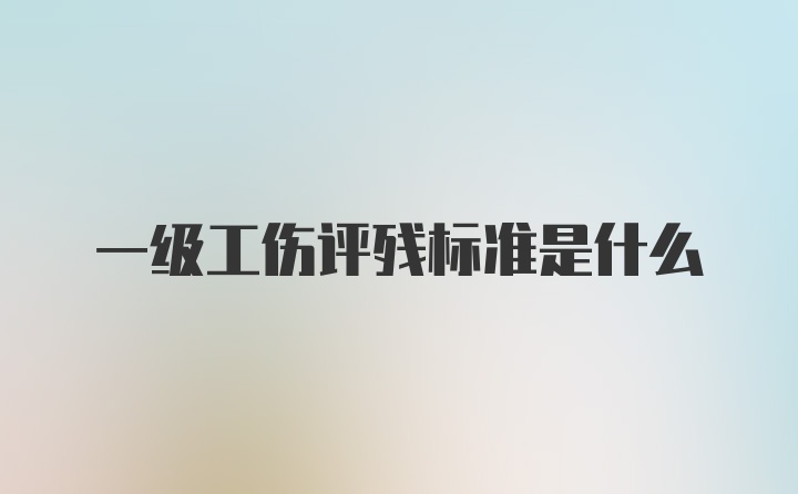 一级工伤评残标准是什么