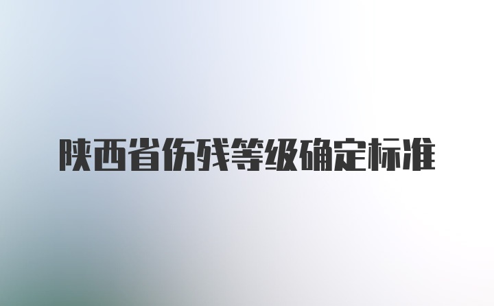 陕西省伤残等级确定标准