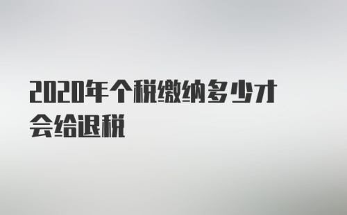 2020年个税缴纳多少才会给退税