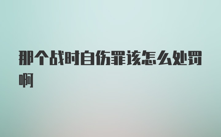 那个战时自伤罪该怎么处罚啊