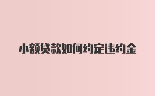 小额贷款如何约定违约金