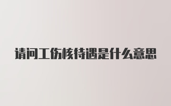 请问工伤核待遇是什么意思