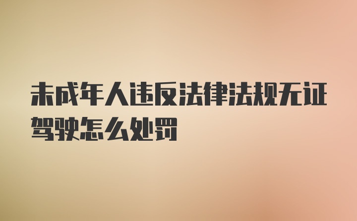 未成年人违反法律法规无证驾驶怎么处罚