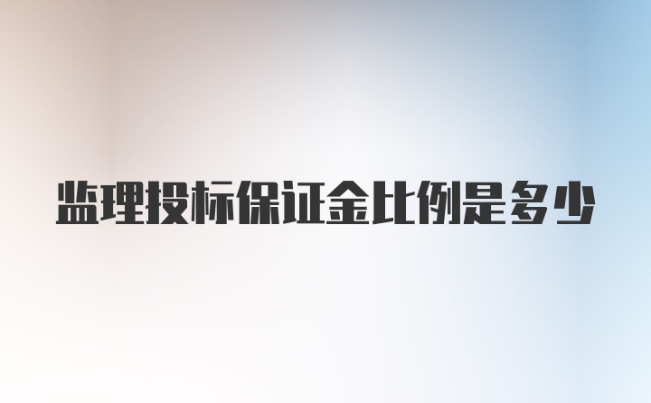 监理投标保证金比例是多少