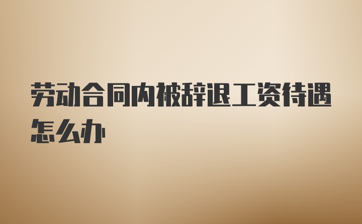 劳动合同内被辞退工资待遇怎么办