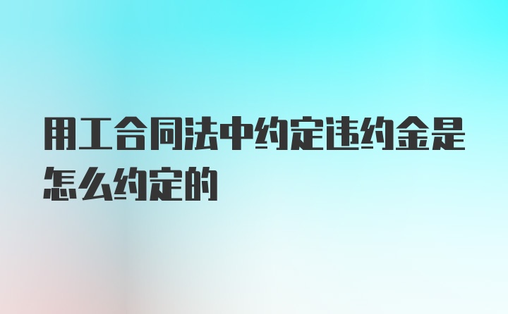 用工合同法中约定违约金是怎么约定的