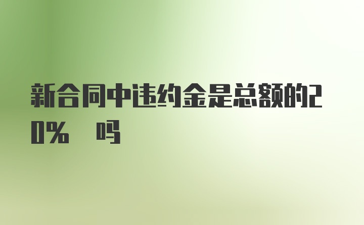 新合同中违约金是总额的20% 吗