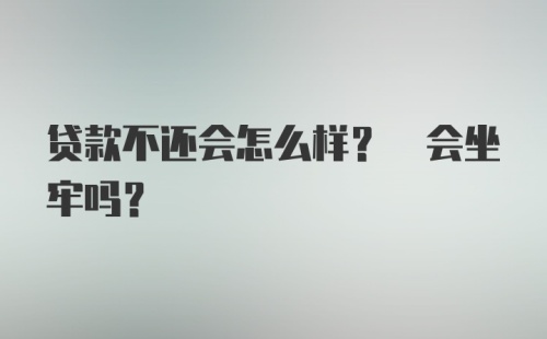 贷款不还会怎么样? 会坐牢吗?