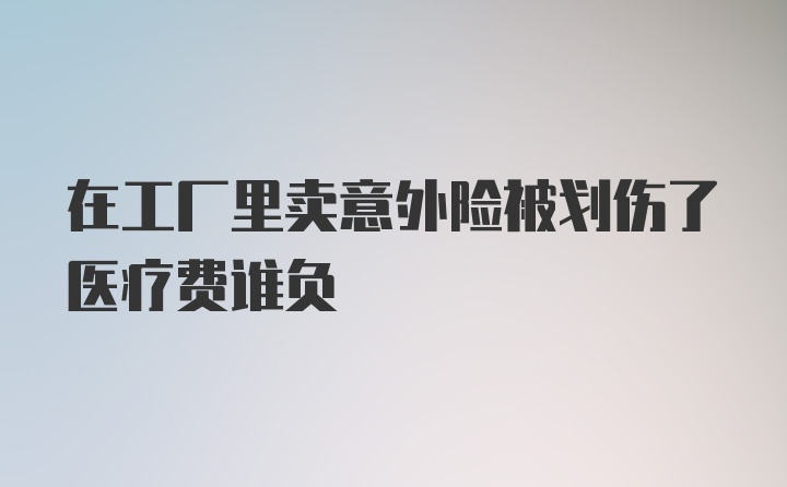 在工厂里卖意外险被划伤了医疗费谁负