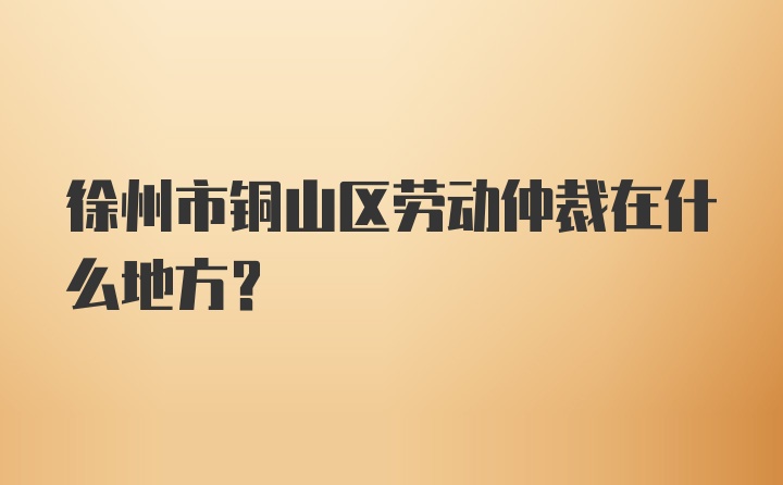 徐州市铜山区劳动仲裁在什么地方？