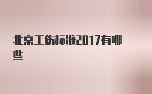 北京工伤标准2017有哪些