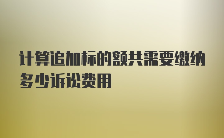 计算追加标的额共需要缴纳多少诉讼费用