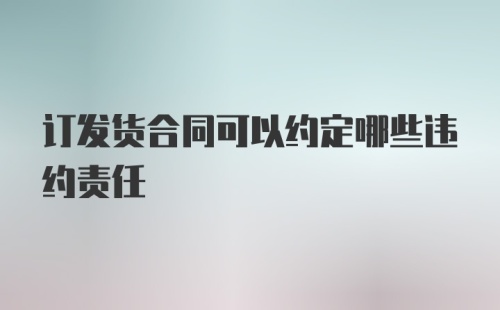 订发货合同可以约定哪些违约责任