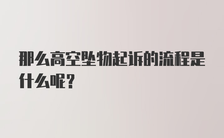 那么高空坠物起诉的流程是什么呢？