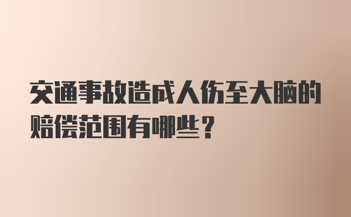 交通事故造成人伤至大脑的赔偿范围有哪些？