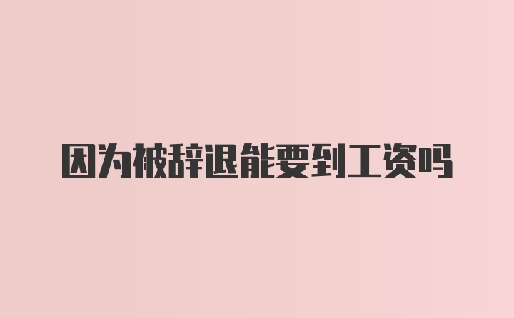 因为被辞退能要到工资吗