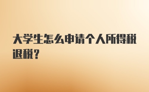 大学生怎么申请个人所得税退税?