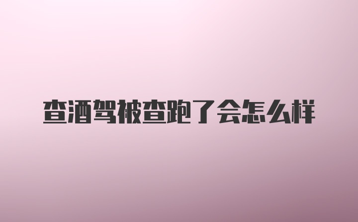 查酒驾被查跑了会怎么样