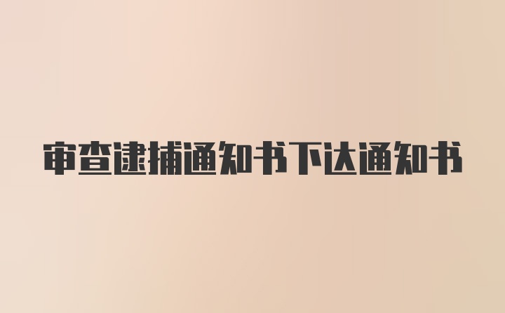 审查逮捕通知书下达通知书