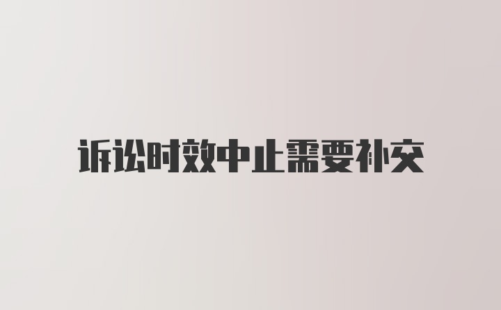 诉讼时效中止需要补交