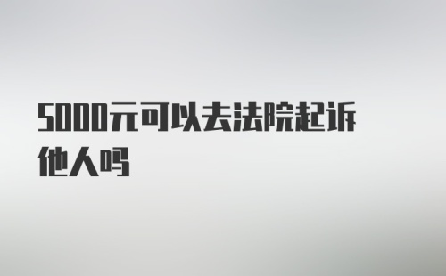 5000元可以去法院起诉他人吗