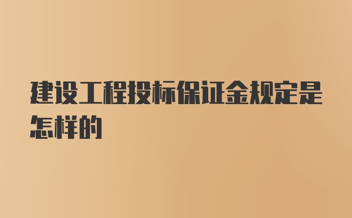 建设工程投标保证金规定是怎样的