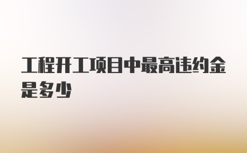 工程开工项目中最高违约金是多少