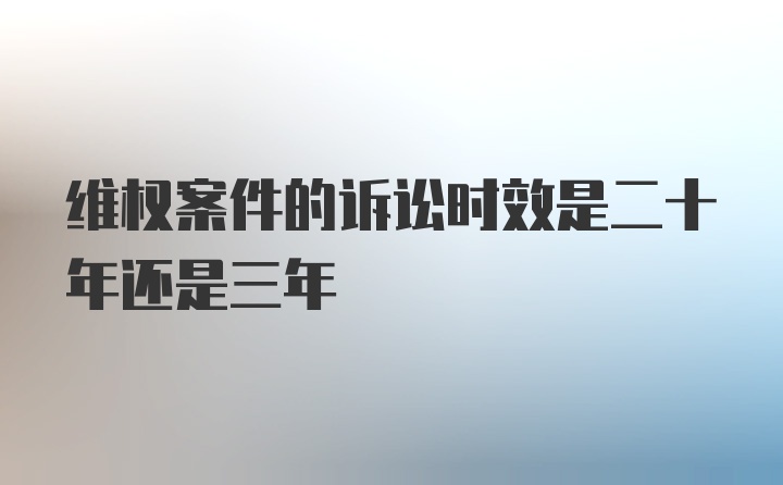 维权案件的诉讼时效是二十年还是三年