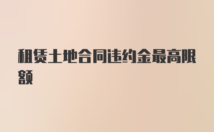 租赁土地合同违约金最高限额