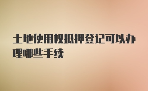 土地使用权抵押登记可以办理哪些手续