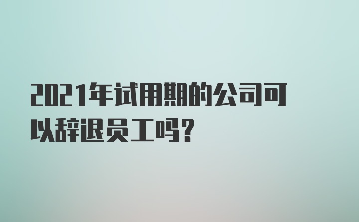 2021年试用期的公司可以辞退员工吗？