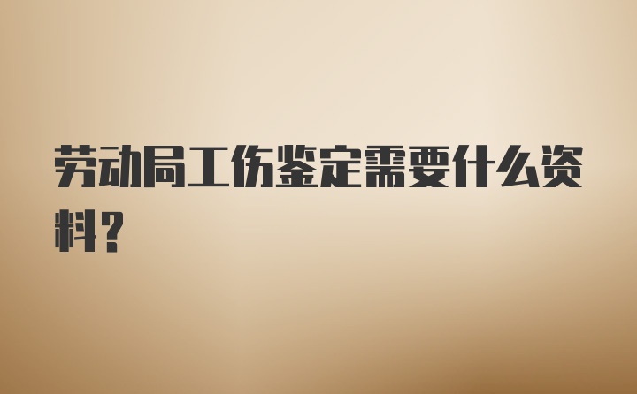 劳动局工伤鉴定需要什么资料？