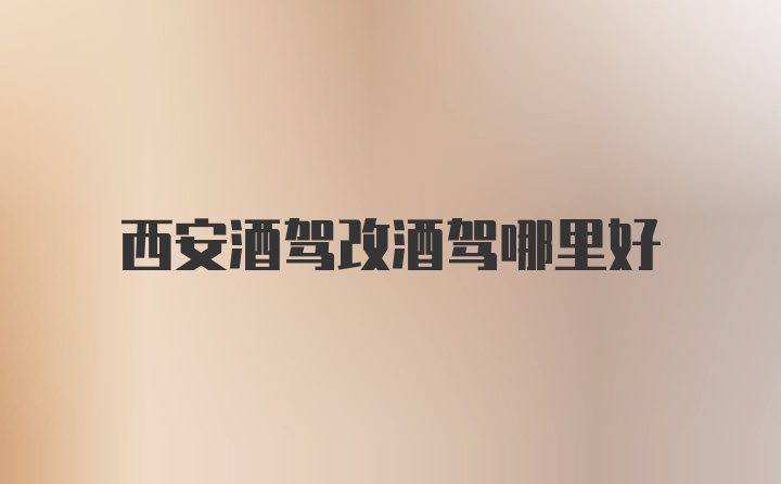 西安酒驾改酒驾哪里好