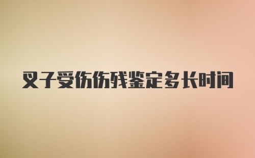 叉子受伤伤残鉴定多长时间