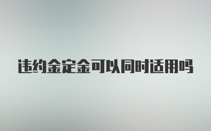 违约金定金可以同时适用吗