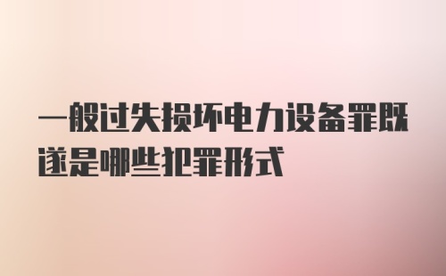 一般过失损坏电力设备罪既遂是哪些犯罪形式