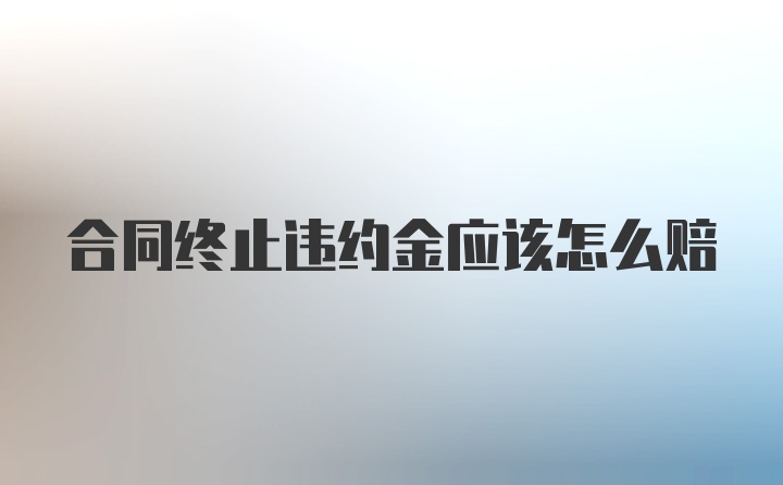 合同终止违约金应该怎么赔