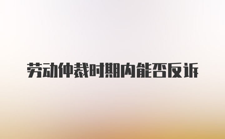 劳动仲裁时期内能否反诉