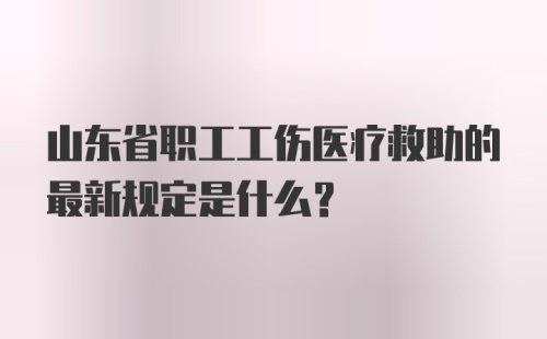 山东省职工工伤医疗救助的最新规定是什么？