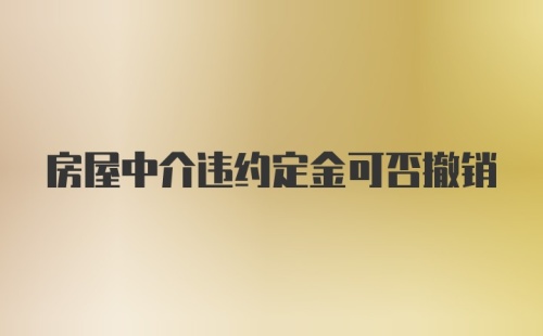 房屋中介违约定金可否撤销