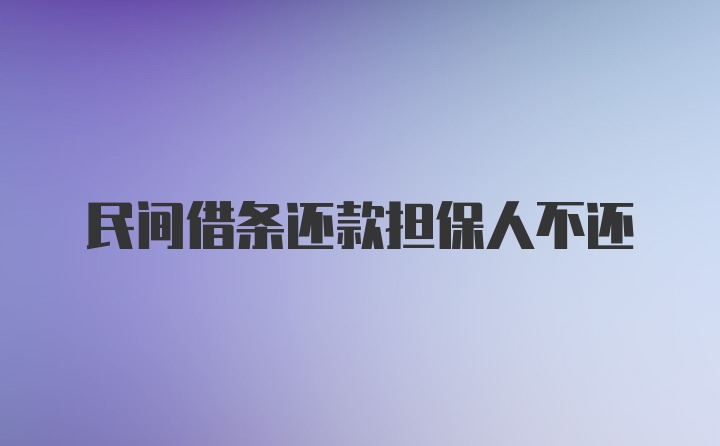 民间借条还款担保人不还