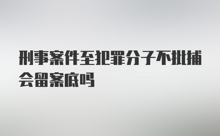 刑事案件至犯罪分子不批捕会留案底吗