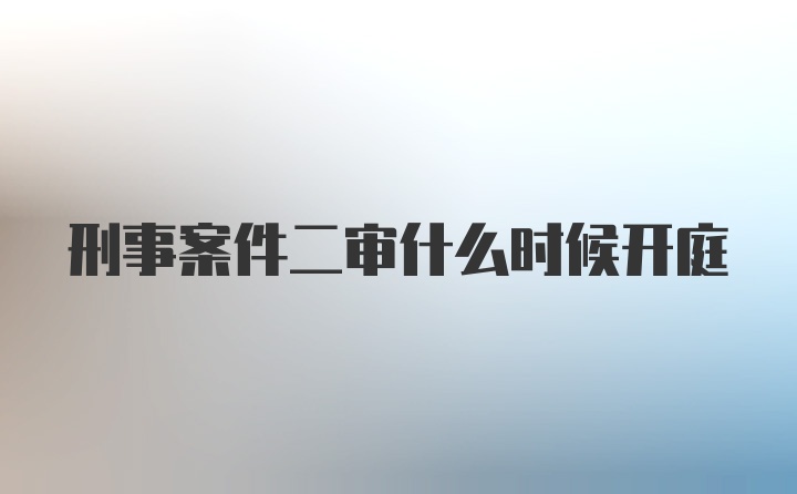 刑事案件二审什么时候开庭