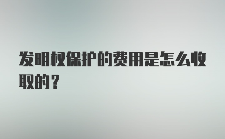 发明权保护的费用是怎么收取的？