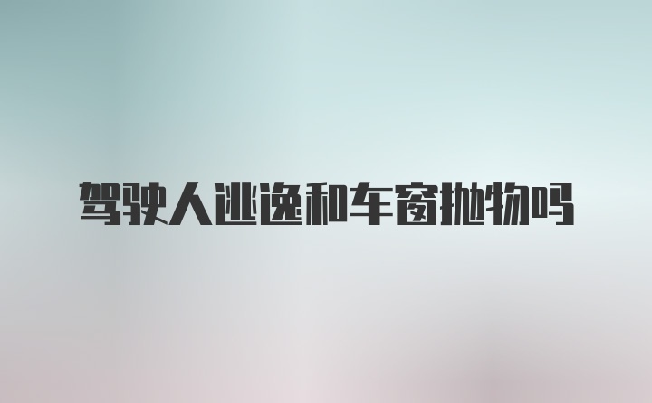 驾驶人逃逸和车窗抛物吗