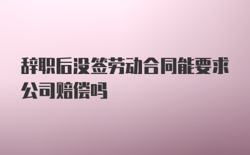 辞职后没签劳动合同能要求公司赔偿吗